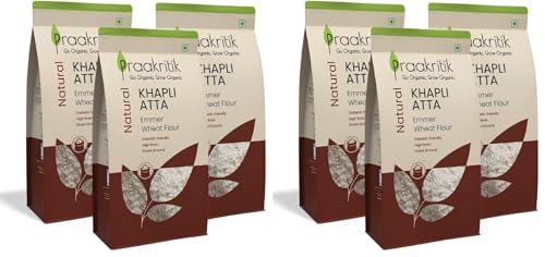 Image of Praakritik Natural Khapli Wheat Atta 3 Kg (Pack of 2) | Emmer Wheat Flour | High Fiber, Low Gluten & Diabetes-Friendly | Ancient Grain | Easy Digestion
