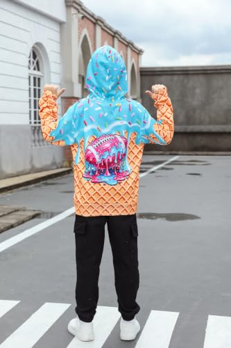 Image of Belovecol Boys Hoodies 3D Printed Hooded Sweatshirts with Pocket for 6-16Y | Pullover Hooded Style Pattern All-over Printed Long Sleeve Non-Fleece Soft Lightweight Tops for Kids
