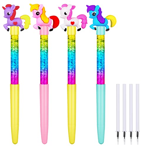 OFFCUP Estilos Lindos Bolígrafos De Tinta De Gel, 4pcs Pluma De Unicornio, Bolígrafo De Tinta...