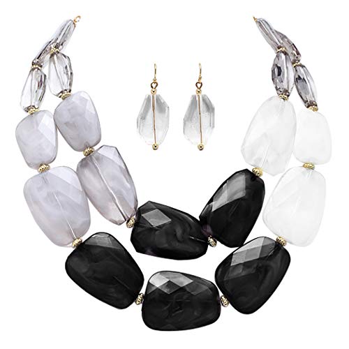 Juego de collar de resina para tus eventos de tarde y cenas