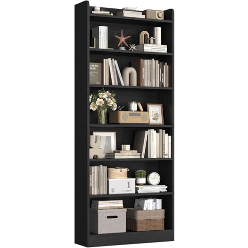 Yaheetech 7-Tier Open Bookcase and Bookshelf, Modern Simple Floor Standing