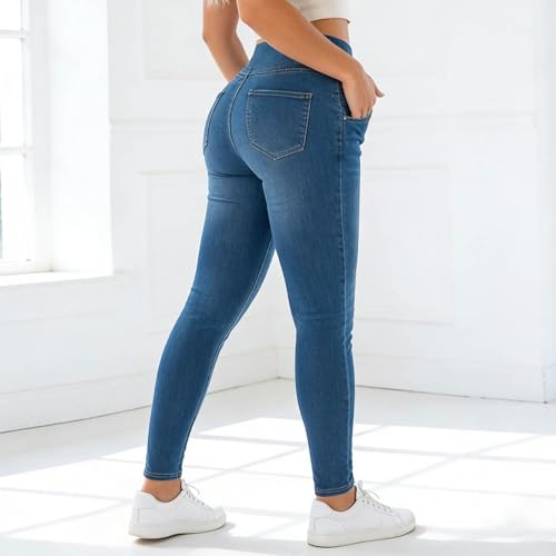 Jeggings mujer V crossover con control de vientre y efecto moldeador para diario 5