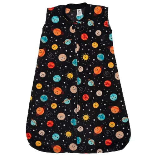 Hudson Baby Infant Boys Fleece Sleeping Bag, Sack, Blanket, Happy Planets, 6-12 Months