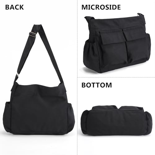 VODIU Canvas Messenger Bag Large Hobo