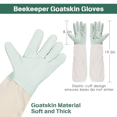 Bee Suit Professional Beekeeper Suit for Men Women Full Body Veil Hood Beekeeping Supplies Costume for Beekeeper (XXL (with Gloves)) - Image 6