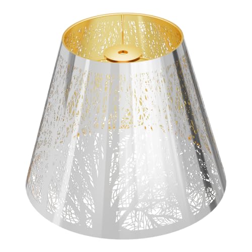 Small Barrel lampshade Stainless Steel Mirror Effect Lamp Shade 5"x 9"x 7" - image 1