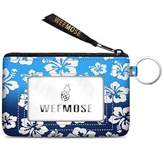 Hawaiian Floral-Blue-Wallet Keychain