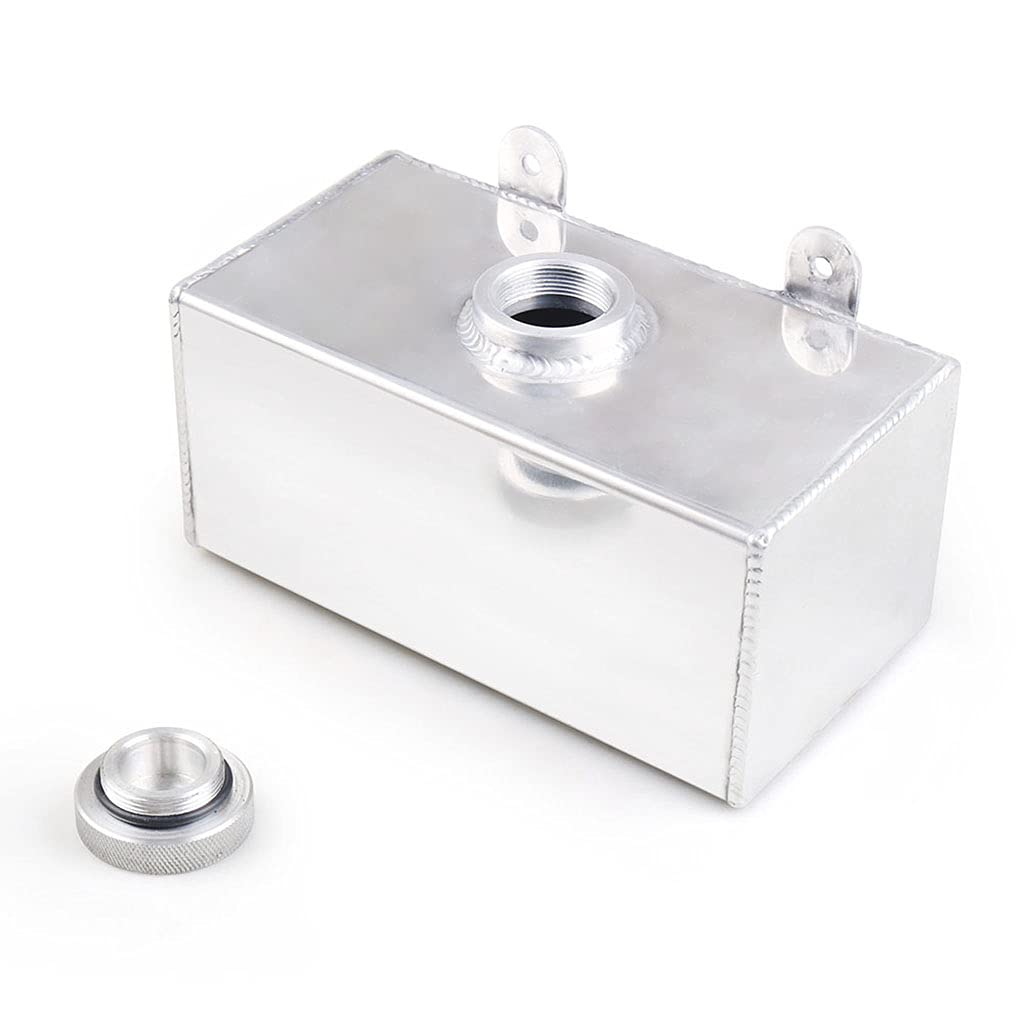 Bouteille de liquide de refroidissement en aluminium poli pour réservoir de réservoir avec bouchon universel en aluminium