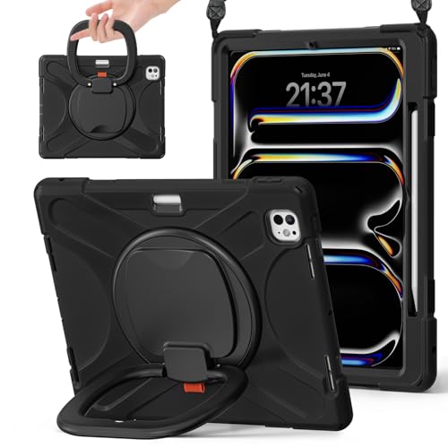 Coque enfant iPad Pro 13 2024 anti-chute avec sangle de transport