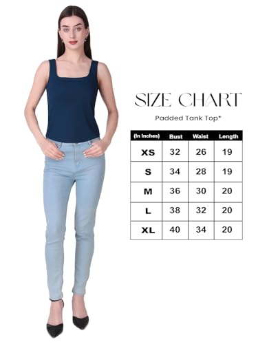 Image of Sizi Women Padded Camisole Workout Top| Tank Top with No Trace,Square Neck Seamless Vest,Elastic Removable Wide Shoulder Strap Camisole