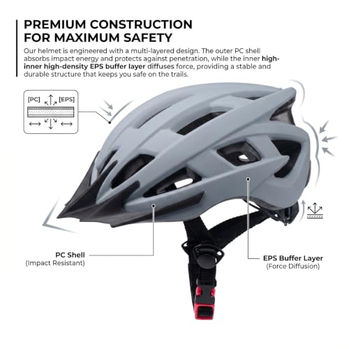 Cascos de bicicleta gris con diseño ergonómico de alta resistencia 3