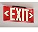 Exit Sign, 100 Ft Visible Graphic, Glow (Yellow) Red with Bracket, 15-3/8" x 8-3/4"