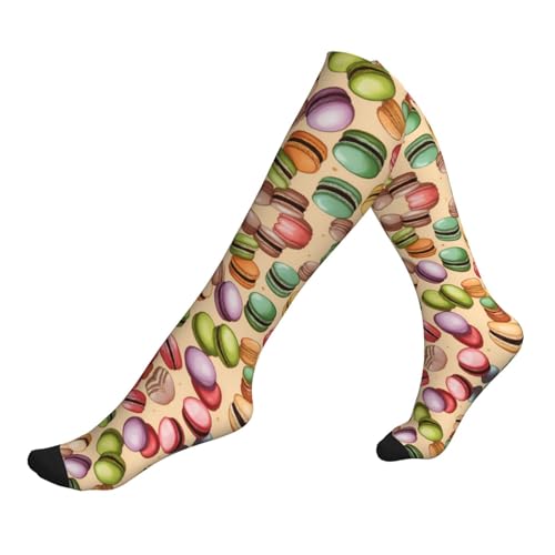 Macaron Biscuit Flavored Print Compression Socks,Compression Ankle Support Socks,Sports Socks,For Men Women Running