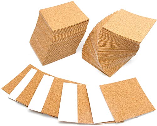 Blisstime 80 Pcs Self-Adhesive Cork Sheets 4"X 4" For Diy Coasters, Square Cork Coasters, Cork Tiles, Cork Mats, Mini Wall Cork Tiles With Strong Self Adhesive Backing #TOP4