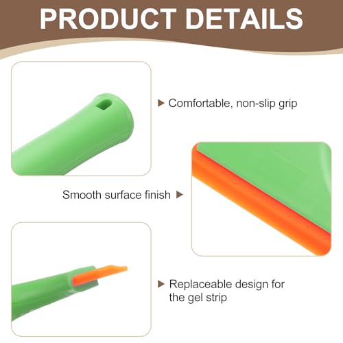 Image of HARFINGTON 2pcs Squeegee 6 Inch Length Auto Water Blade Shower Squeegee with Non-Slip Handle for Windshield Window Cleaner Glass Door, Green