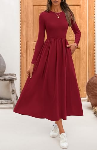 BTFBM Casual Long Sleeve Dresses Spring Dresses 2025 Wedding Guest Dress Midi Dress Flowy Bohemian Long Dress