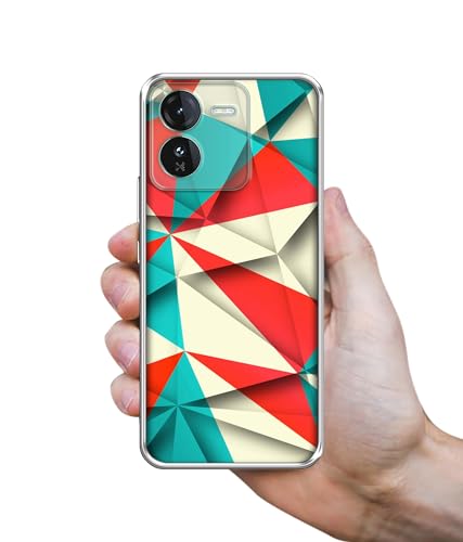 Image of Red Blue White Pattern Design Printed Silicon Soft TPU Back Case Cover for iQOO Z9 5G