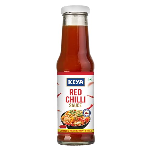 Image of Keya Red Chilli Sauce 200g | Tangy, Fresh & Spicy | Chinese Restaurant-Style Red Chilli Sauce for Cooking, Marinades, Stir-fries & Dipping | No Added MSG | Ideal for Stir-Fries, Soups & Sauces | Pasta & Noodles | Versatile Flavor