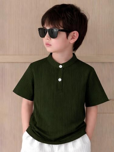 Image of Fashion Dream Boys Cotton Blend Solid Co-ord Set|Boys Co-ord Set|Boy's Clothing Set|Boy's 2 Piece Set|Clothing Set|Boys T-Shirt and Short Set|Co-ords