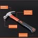 3 PCS 16oz Claw Hammer with Fiberglass Handle,Carbon Steel Nailing Hammer,Framing Hammer with Rip Claw,Anti-Vibration Grip