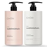 Ghori Sublimizhair Premium Korean Herbal Shampoo & Conditioner| Hanbang Formula| pH Balanced for Gentle Scalp Cleansing | Detangles, Damaged Strands | Deep Hydration & Frizz Control, 16.9 fl oz
