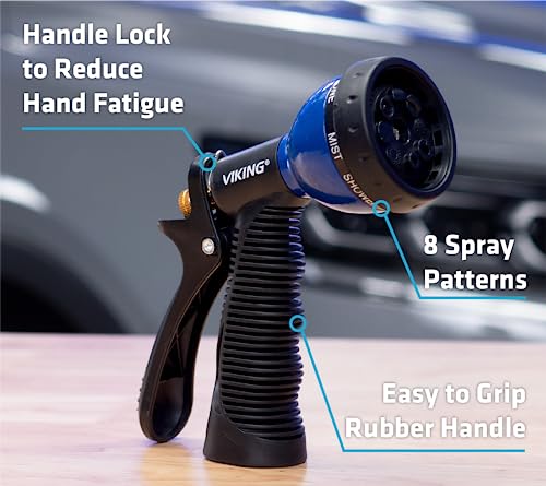 image for VIKING Hose Nozzle, Garden Hose Nozzle with 8 Spray Patterns, Adjustab