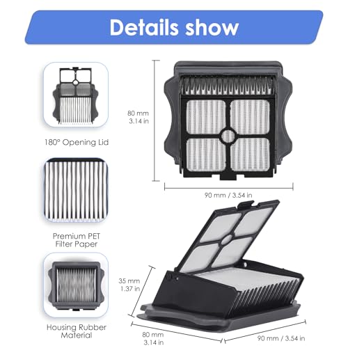 Image of (4 Pack) iFloor 3 Replacement HEPA Filter Compatible with Tineco iFloor 3, Floor One S3, Floor One S5, Floor One S5 Pro 2, Cordless Wet Dry Vacuum Cleaner, Vacuum Cleaners Parts, 4 Filters