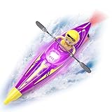 Abewoo Remote Control Boat for Pool RC Kayak Boat with Paddling Action, Cool LED Lights, Ball, 2.4GHz Racing Summer Water Toys for Bathtub & Lake