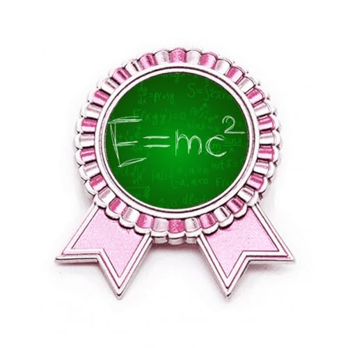 Broche relativité rose M en métal, le cadeau idéal pour une physicienne