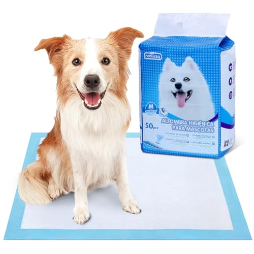 Nobleza 50Pz Empapadores Perros Alfombrilla higiénica de Entrenamiento para Perros, Ultraabsorbente 60x60cm