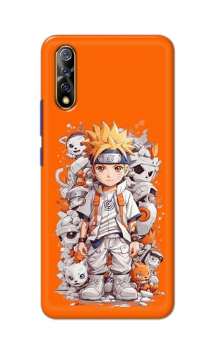 Image of Plastic Printfidaa Printed Hard Back Cover Case For Vivo S1 | Vivo Z1X Back Cover (Famous Anime Cartoon Character) -112, Orange
