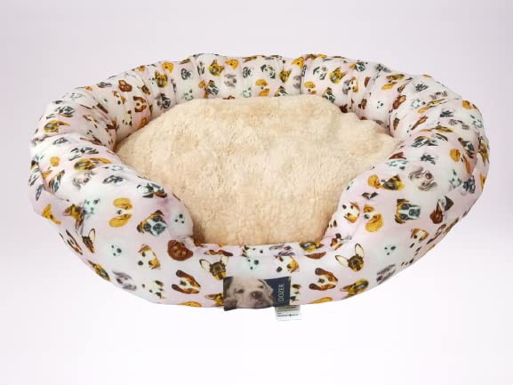 Imported Polyester Printed Fabric Soft Pink Real Face Dog Print Dog Bed (Medium ) (B0BM6DYVYM) Amazon Price History, Amazon Price Tracker