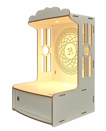 Image of Alpine Willow Temple for Home with Door (Height-20 inches) I Puja Mandir with Door for Home with Doors I Pooja ghar I Wooden Temple I Laddoo Gopal mandir I Devghar I Pooja Unit I Puja Stand
