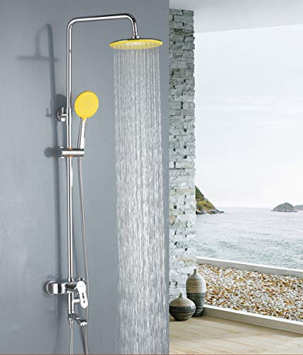 Badezimmer Duschsystem An Der Wand Montiert Messing Wasser Sparen Duschset Runden Duschkopf Vier Funktion Dusche Wasserhahn Hand Dusche