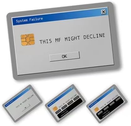 Miniatura 6 de Pegatinas para tarjetas de crédito, calcomanías de vinilo impermeables, diseños vintage y divertidos, paquete de 2 defectos del sistema retro con