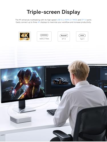 Image of MINISFORUM Mini PC M1-1390 with Intel Core i9-13900HX 32GB DDR4 1TB SSD | Mini Computer CPU(24C(16E+8P) /32T, up to 5,4 GHz),Triple Display with HDMI 2.1 /DP /Type-C, 5X USB Ports, WiFi 6E,Bluetooth 5.2