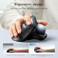 UGREEN Kabellose Trackball Maus Wiederaufladbare Ergonomische Maus – Ansicht 6
