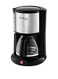Moulinex FG360811 Cafetera de Filtro, 12 Tazas, función Auto, 1000 W, 45 Decibeles, DAA, INOX y Negro