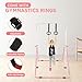 FINCOME Gymnastics Bar for Kids with Gymnastics Rings, Height Adjustable Gymnastics Horizontal Bar, Foldable Bar Gymnastics Equipment for Home Room Indoor Outdoor Gym Practics, Gymnastic Bar Pink