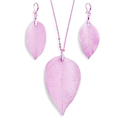 Idomeo Women Fashion Leaf Pendant Pendant Necklace Drop Earrings Set Gifts Jewelry...