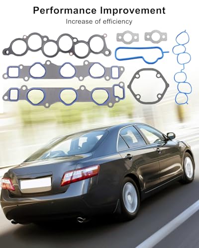 Image of Lower＆Upper Intake Manifold Gasket Set Fit for Lexus ES300 RX300 1994-2003 Toyota Camry Highlander Sienna Sienna Solara Replace MS92766 MS16348 0376182 1717662030