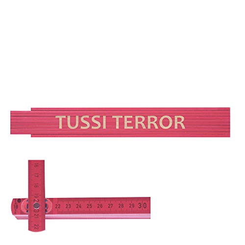 Preisvergleich Produktbild Persönlicher Zollstock / Meterstab pink mit Gravur TUSSI TERROR