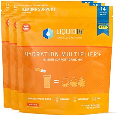 Liquid I.V. Hydration Multiplier + Immune Support, Easy Open Packets, Fresh Tangerine Flavor | 42 Sticks