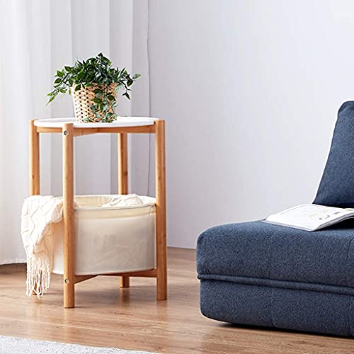 Bout de canapé mobile blanc pour optimiser le rangement du salon et de la chambre - 4
