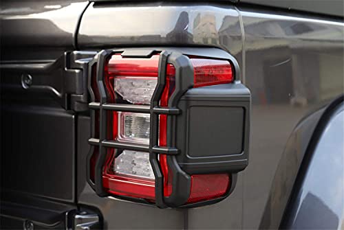Yoctm Black Light Guards For Rear Taillights (Led Tail Light) Covers Protector Trim For Jeep Wrangler Jl Jlu Rubicon Sport Sahara 2018 2019 2020 2021 (Just For Led Tail Light,Will Not Fit For Jt) #TOP4