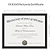 upsimples Certificate Frame with Clear Plexiglass, 8.5 by 11 Picture Diploma Document Degree Frames for Wall and Tabletop, Black, 1 Pack