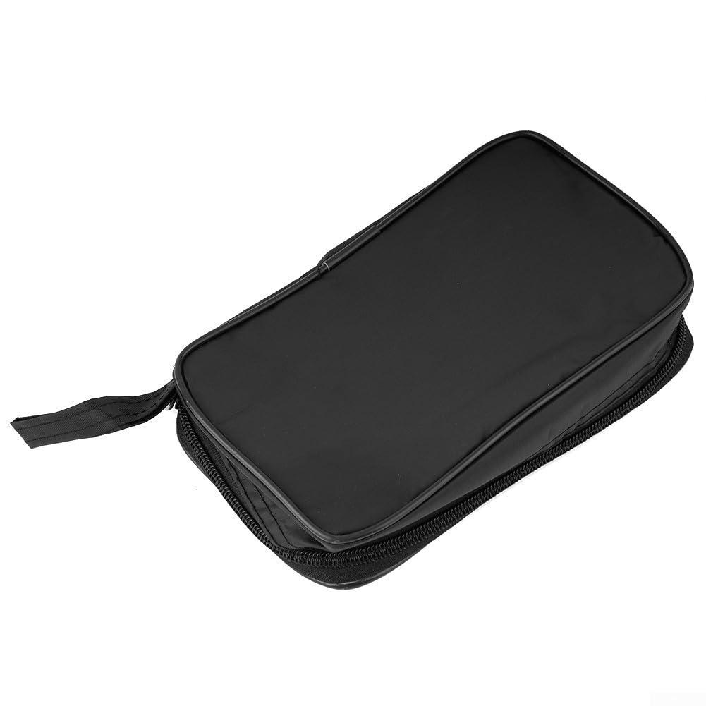 Elchuiaby Carrying Case Digital Multimeter Storage Organizer Bag Waterproof Shockproof Black Cloth Bag(L)