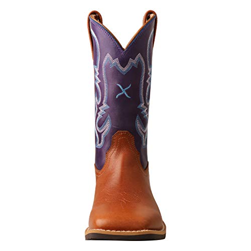 Image of Twisted X Girls' And Purple Top Hand Western Boot Narrow Square Toe Tan 6 D