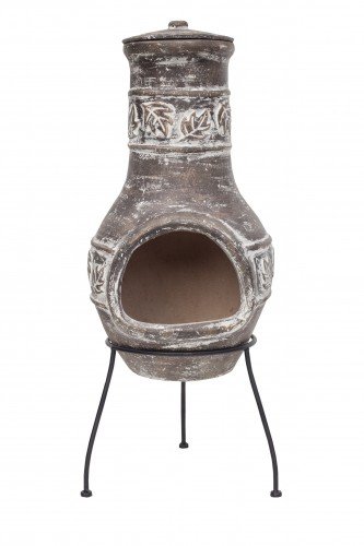 La Hacienda Bronze Colour Chiminea with maple Leaf design Patio Heater