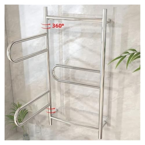 Sèche-serviette électrique rotatif en acier inoxydable étanche pour salle de bain